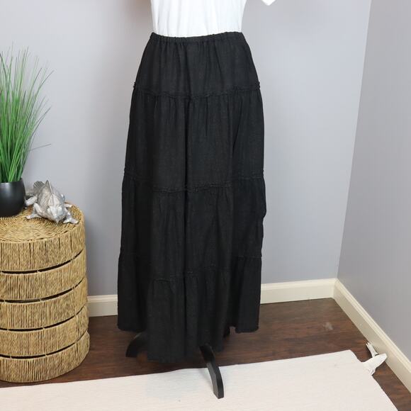 CP Shades tiered Maxi Skirt black with sparkle size L - Picture 3 of 8